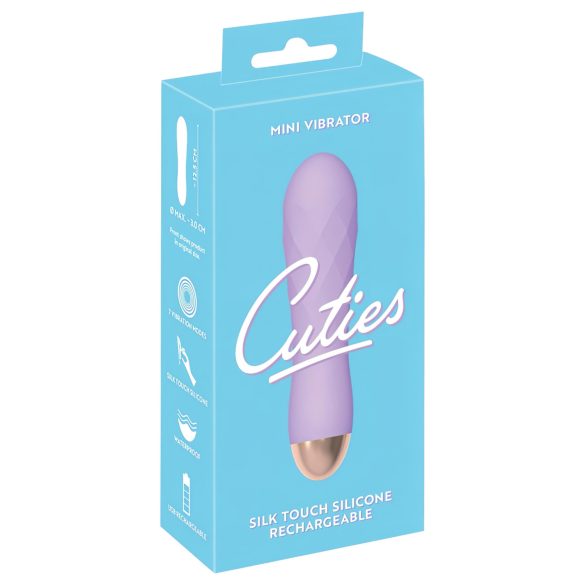 Cuties Mini - oppladbar, vanntett, rillet vibrator (lilla)