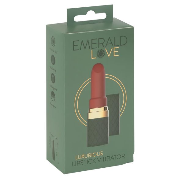 Emerald Love - oppladbar, vannfast leppevibrator (rød)