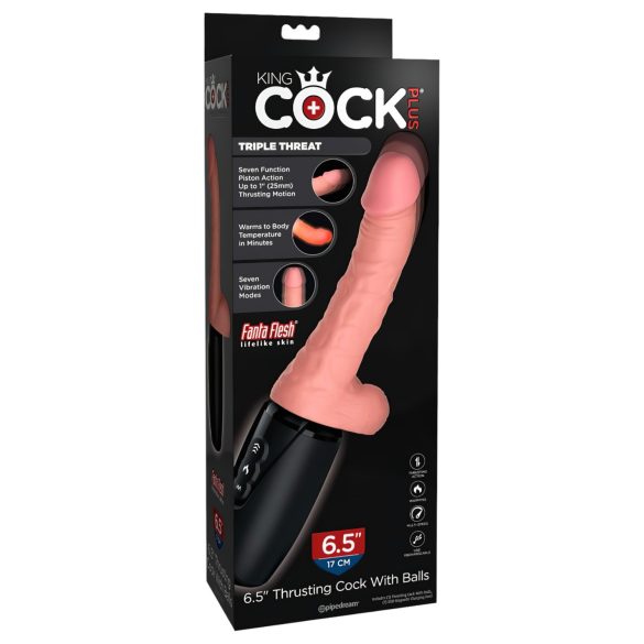 King Cock Plus 6,5 - kraftig vibrerende dildo - naturtro