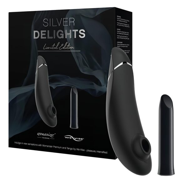 Womanizer Silver Delights - svart luftvibrator-sett