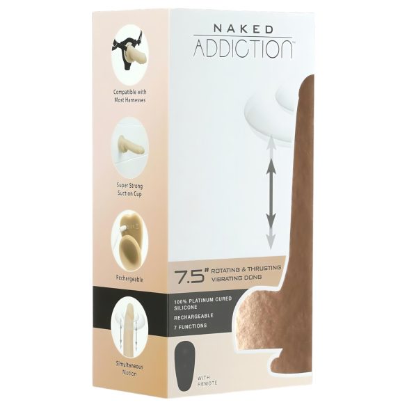 Naked Addiction Thrusting 19 cm lukkende vibrator - naturtro