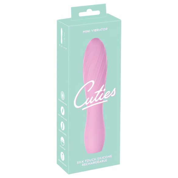 Cuties Mini 3 - oppladbar, vanntett, ribbet vibrator (rosa)