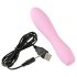 Cuties Mini 3 - oppladbar, vanntett, ribbet vibrator (rosa)