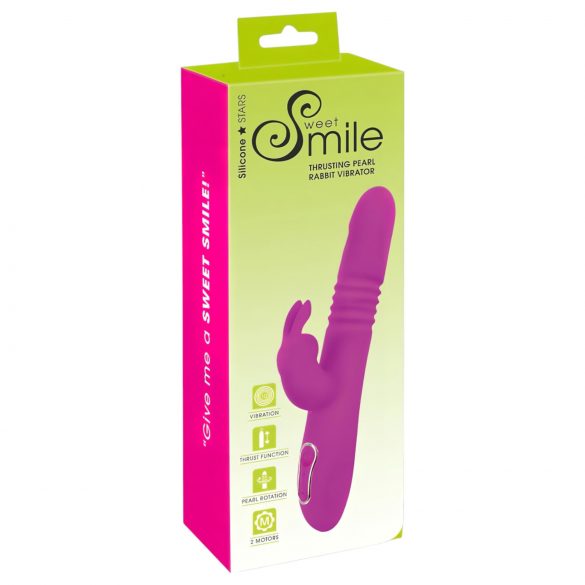 SMILE Rabbit - rosa roterende vibrator med klitorisstimulator