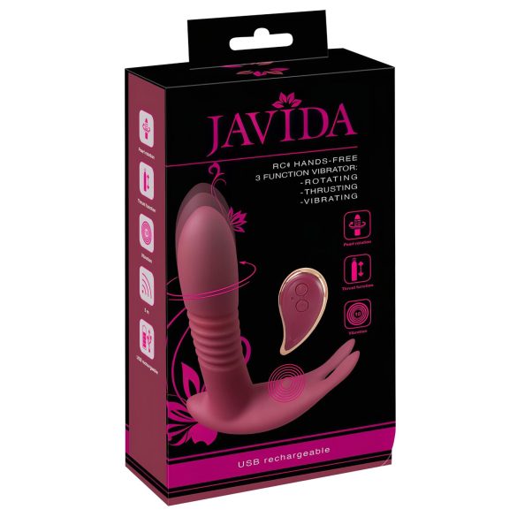 Javida RC - trådløs klitorisvibrator med 3 funksjoner (rød)