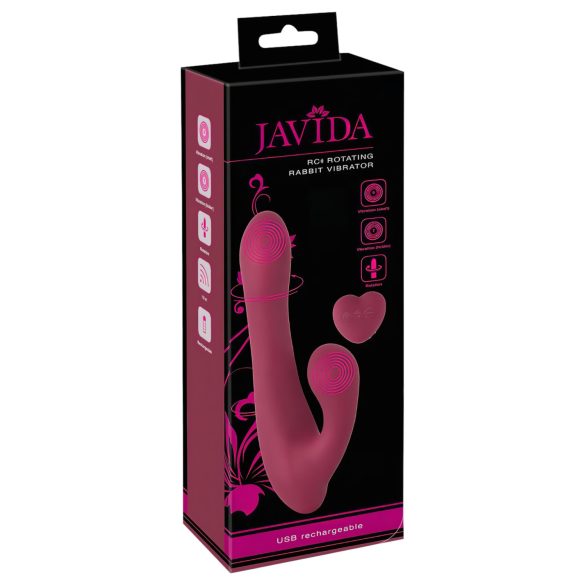 Javida - Roterende radiovibrator med klitorisstimulator (rød)