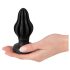 ANOS - Myk og rillet anal dildo - 5cm (svart)