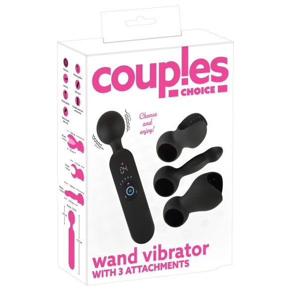 Couples Choice - oppladbar, varmende massasjevibrator (svart)