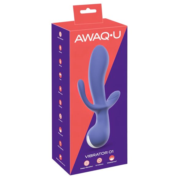 AWAQ.U 1 - oppladbar, 3-hoders vibrator (lilla)