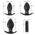 Black Velvet - oppladbar analvibrator sett - 3 deler (svart)