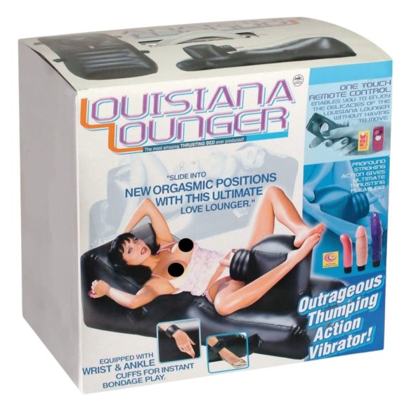 Louisiana Lounger - sort seng med innebygd vibrator (svart)