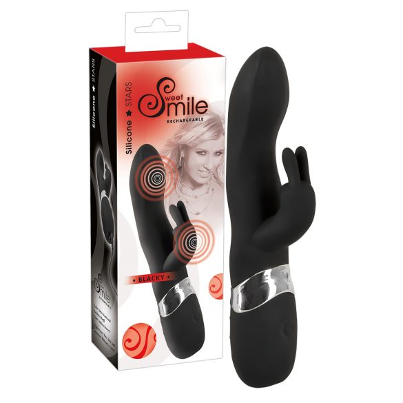 SMILE Blacky - Dobbelmotor vibrator med USB (svart)