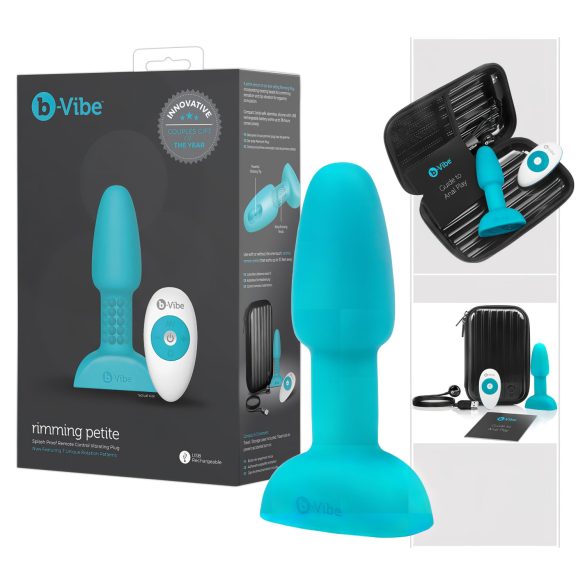 b-Vibe Rimming - roterende perleanalvibrator (turkis)