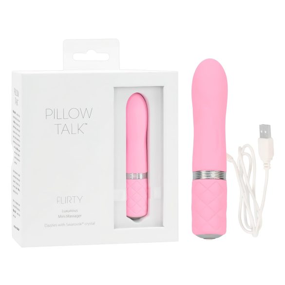 Pillow Talk Flirty - oppladbar stavvibrator (rosa)