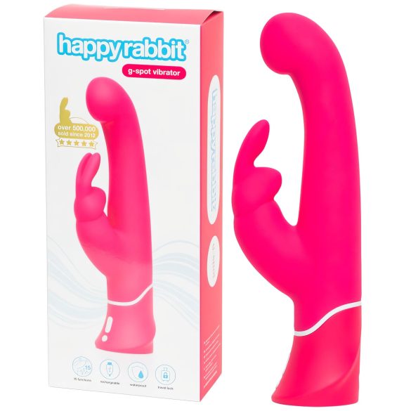 Happyrabbit G-punkt - vanntett vibrator med klitorisstimulator (rosa)