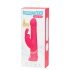 Happyrabbit Thrusting - Oppladbar, rosa dildo med klitorisstimuli