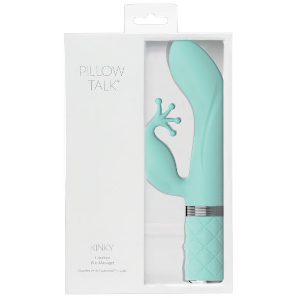 Pillow Talk Kinky - oppladbar G-punkt vibrator med 2 motorer (turkis)