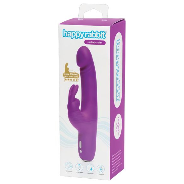 Happyrabbit Realistisk Slim - oppladbar klitorisvibrator (lilla)