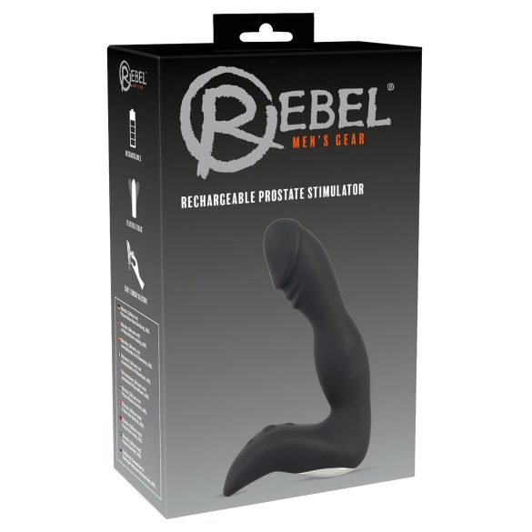 Rebel - oppladbar prostata vibrator med penisdel (svart)