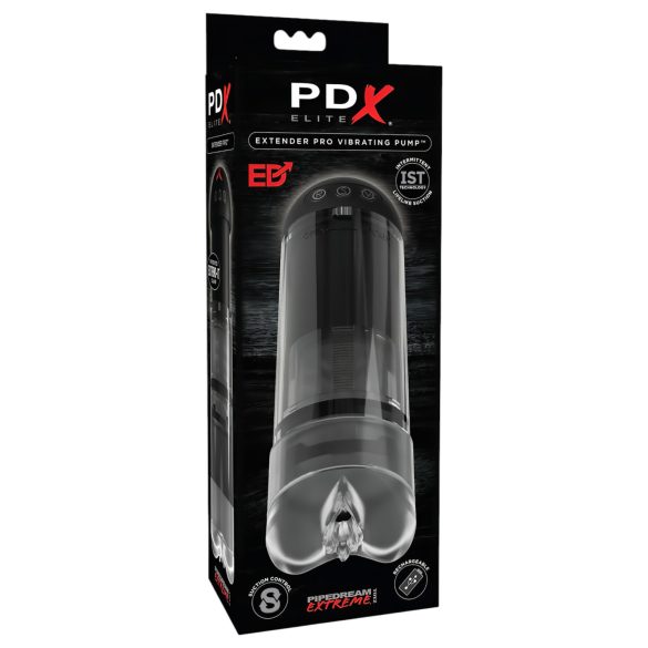 PDX Elite Extender Pro - Oppladbar suge-vibrator (svart)