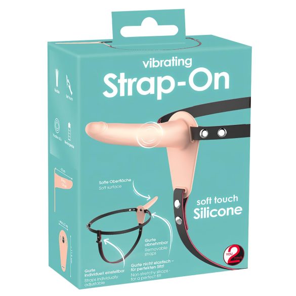 You2Toys - Oppladbar strap-on vibrator (naturlig)