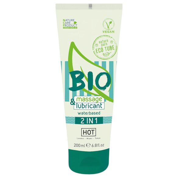 HOT Bio 2IN1 - vannbasert glidemiddel og massasjegele (200ml)