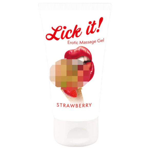 Lick it! - 2-i-1 spiselig glidemiddel - jordbær (50ml)