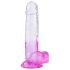 Sunfo - sugefot, naturtro dildo med testikler - 22cm (gjennomsiktig-lilla)