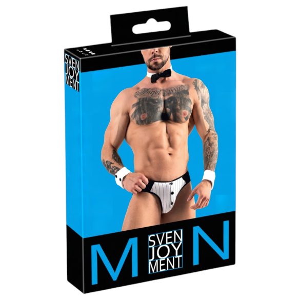 Svenjoyment - Sexy butler tanga-sett (svart-hvitt)