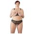 Cottelli Plus Size - perle BH-sett (svart)