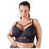 Cottelli Plus Size - Stroppeløs Blonde-BH (Svart) - 85E