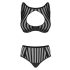 Petite Noir Exclusive - see-through striped bra set (black)