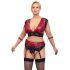 Cottelli Bondage Plus Size - blondesett med bh (rød-svart)