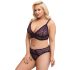 Cottelli Curves Plus Size - Transparent Mønstret BH-sett (Lilla) - 2XL