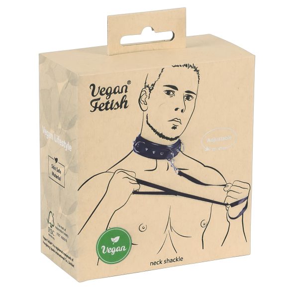 Vegan Fetish - nagle halsbånd med lenke (svart)