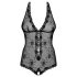 Obsessive Fiorenta - perlebodysuit med åpen blonde (svart) - L/XL