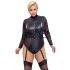 Cottelli Bondage Plus Size - Body med blondeermer (svart)