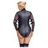 Cottelli Bondage Plus Size - Body med blondeermer (svart)