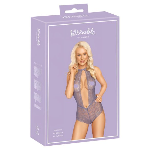 Klin kyssbar - blondebody med halter (lilla)