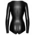 Noir - skinnende langermet body (svart) - M