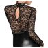 Noir - Long Sleeve Lace Dress (Black)  - M