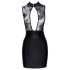 Noir - Transparent Top, Shiny Mini Dress (Black) - M