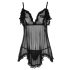 Cottelli - Løs, frilly babydoll (svart) - M