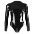 Langermet latex-body for kvinner (svart)