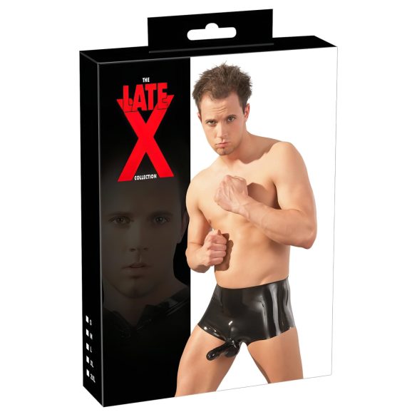 LATEX - boxer med penis sleeve (svart)