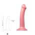 Strap-on Metallic Shine M - hudvennlig dildo (metallisk rosa)