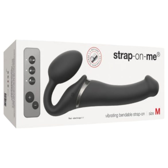 Strap-on-me M - påsettbar vibrator - medium (svart)