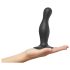 Strap-on-me Curvy M - bølgete sugedildo (svart)