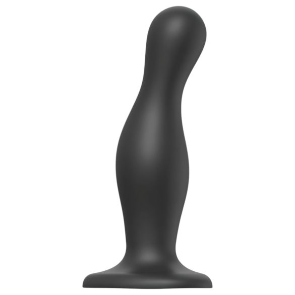 Strap-on-me Curvy L - bølget sugedildo (svart)