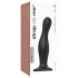 Strap-on-me Curvy L - bølget sugedildo (svart)